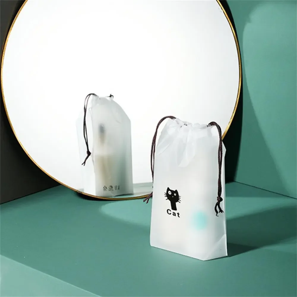 3pcs/lot Portable Storage Organizer Travel  Bag Waterproof Transparent Plastic Storage Bag Drawstring Eco Bags Cosmetic Bags