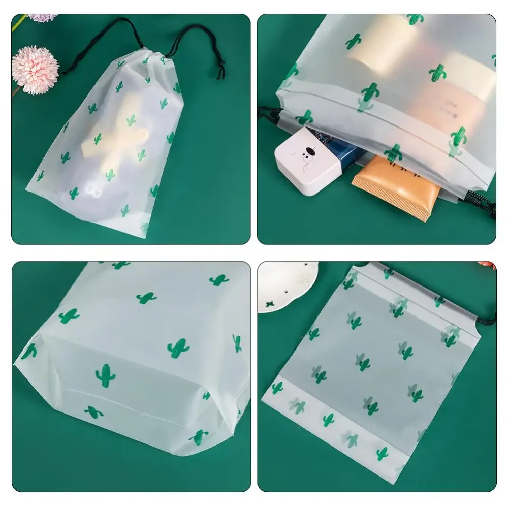 3pcs/lot Portable Storage Organizer Travel  Bag Waterproof Transparent Plastic Storage Bag Drawstring Eco Bags Cosmetic Bags