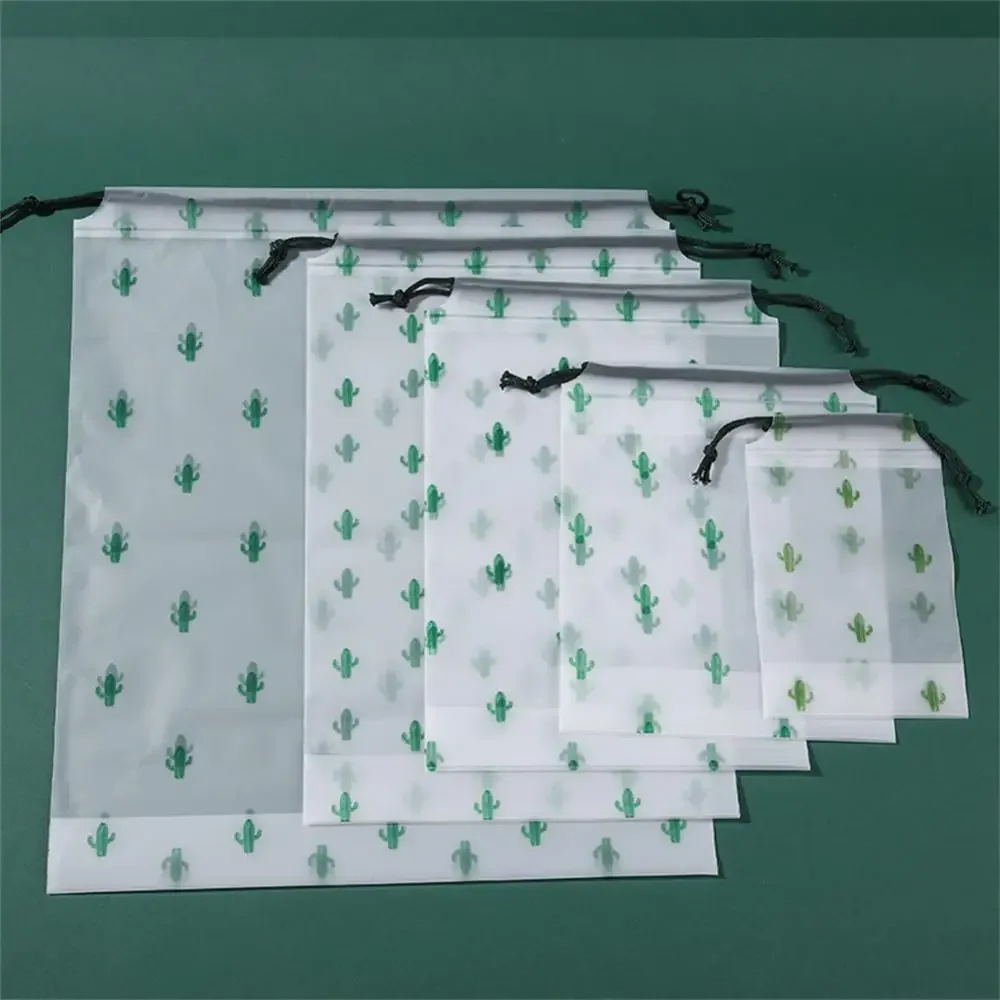 3pcs/lot Portable Storage Organizer Travel  Bag Waterproof Transparent Plastic Storage Bag Drawstring Eco Bags Cosmetic Bags