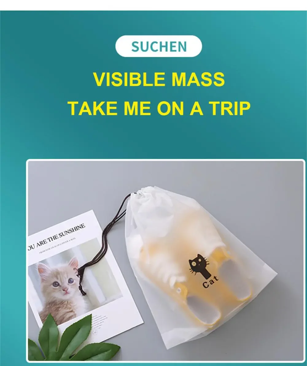 3pcs/lot Portable Storage Organizer Travel  Bag Waterproof Transparent Plastic Storage Bag Drawstring Eco Bags Cosmetic Bags