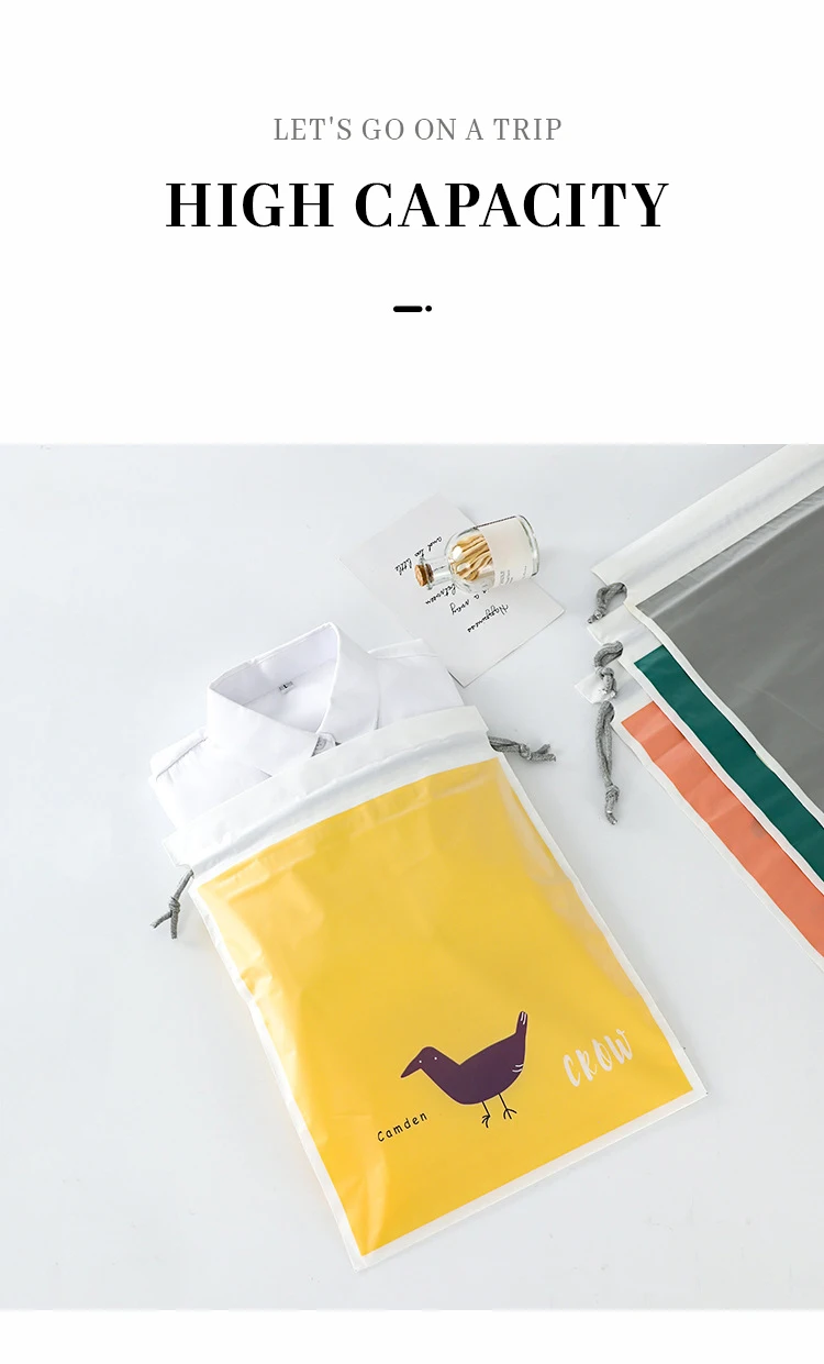 Travel Storage Bags Portable Shoe Clothes Organzier Drawstring Waterproof Printed Storage Organizers Bag Makeup Storage Toy Bag