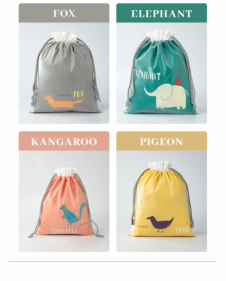 Travel Storage Bags Portable Shoe Clothes Organzier Drawstring Waterproof Printed Storage Organizers Bag Makeup Storage Toy Bag