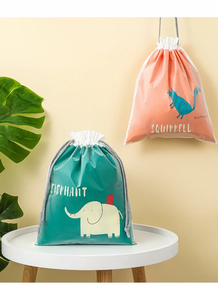 Travel Storage Bags Portable Shoe Clothes Organzier Drawstring Waterproof Printed Storage Organizers Bag Makeup Storage Toy Bag