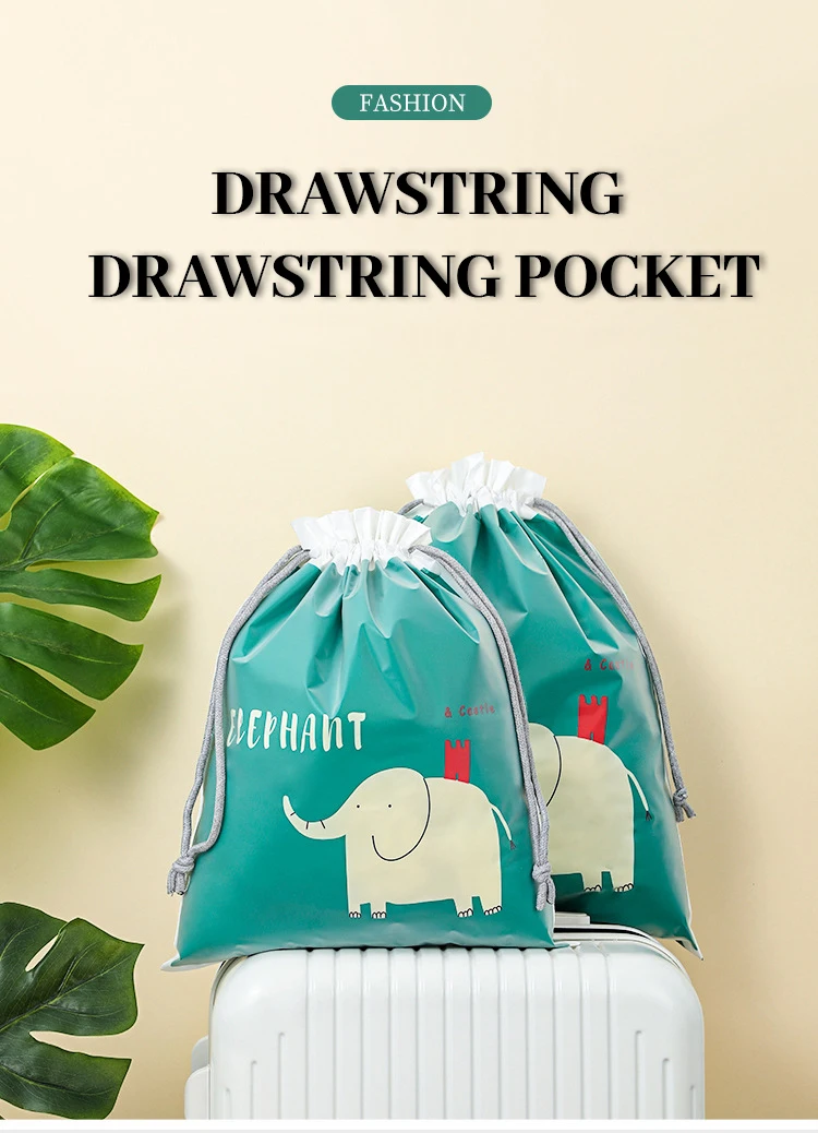 Travel Storage Bags Portable Shoe Clothes Organzier Drawstring Waterproof Printed Storage Organizers Bag Makeup Storage Toy Bag