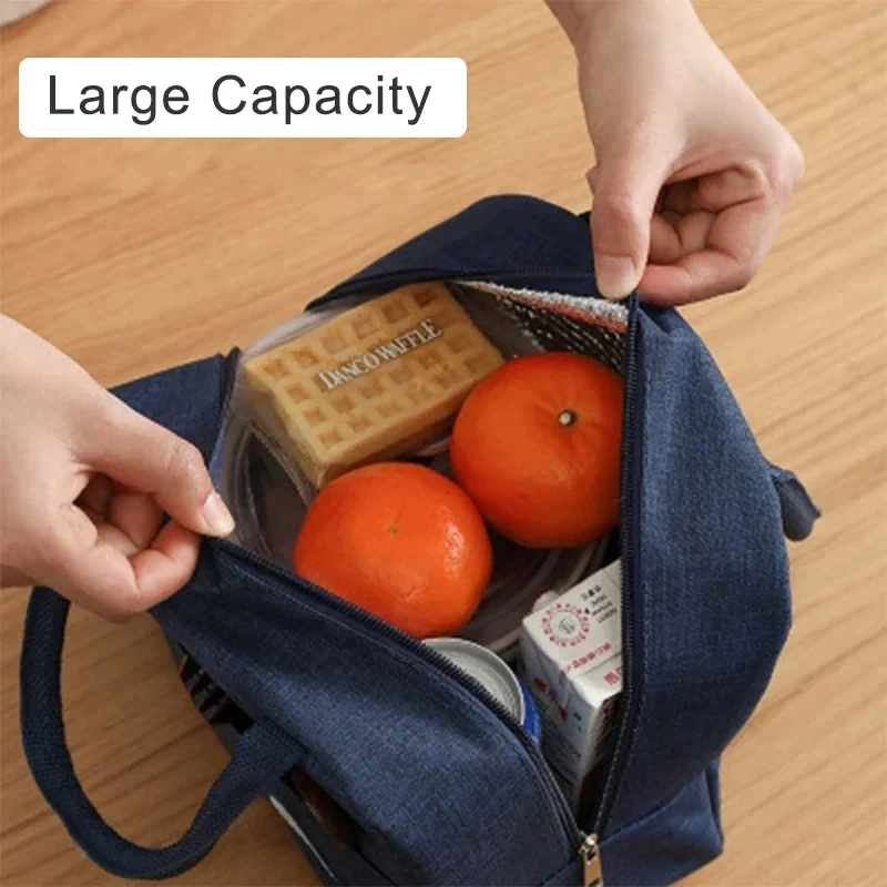 Portable Lunch Bag For OL Women Thermal Insulated Lunch Box Tote Cooler Handbag Waterproof Bento Pouch Office Food Shoulder Bag