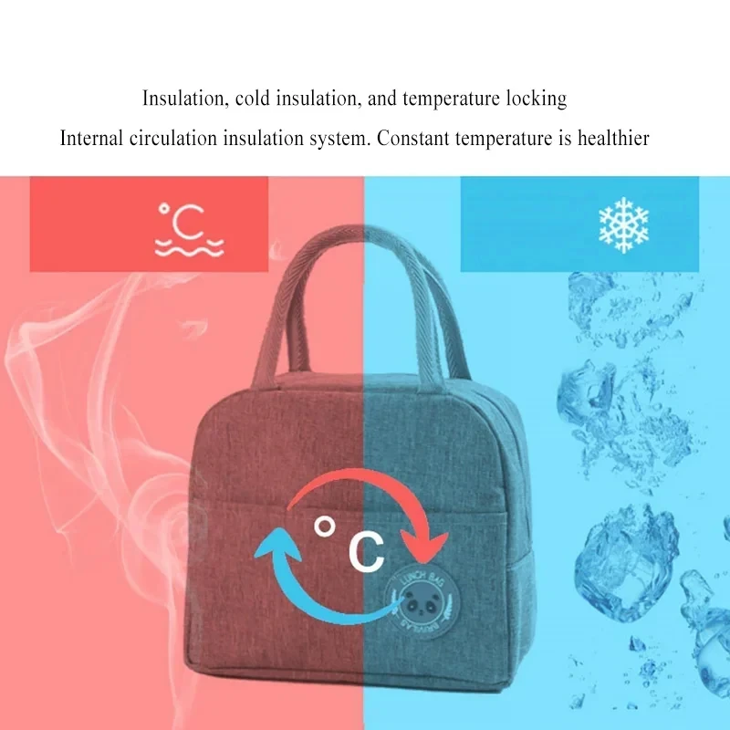 Portable Lunch Bag For OL Women Thermal Insulated Lunch Box Tote Cooler Handbag Waterproof Bento Pouch Office Food Shoulder Bag