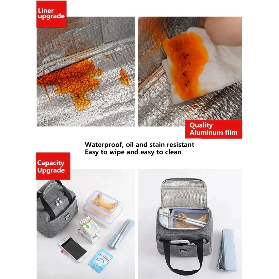 Portable Lunch Bag For OL Women Thermal Insulated Lunch Box Tote Cooler Handbag Waterproof Bento Pouch Office Food Shoulder Bag