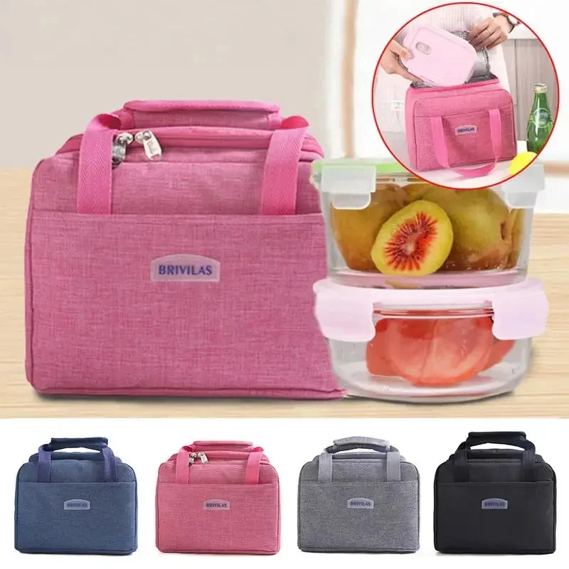 Portable Lunch Bag For OL Women Thermal Insulated Lunch Box Tote Cooler Handbag Waterproof Bento Pouch Office Food Shoulder Bag