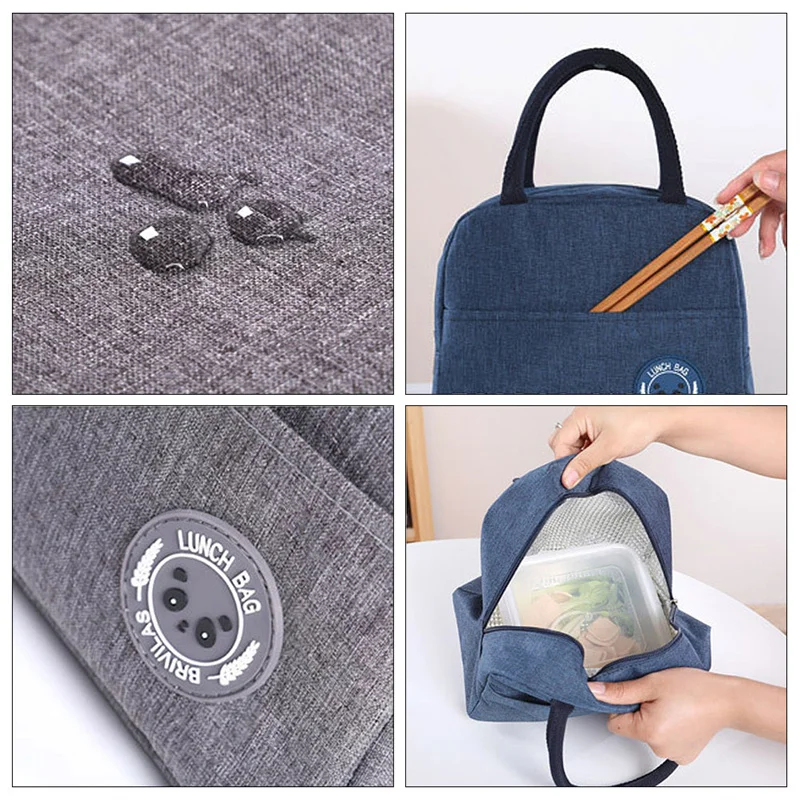 Portable Lunch Bag Food Thermal Box Durable Waterproof Office Cooler Lunchbox With Shoulder Strap Organizer Insulated Case Port