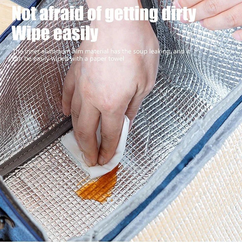 Portable Lunch Bag Food Thermal Box Durable Waterproof Office Cooler Lunchbox With Shoulder Strap Organizer Insulated Case Port