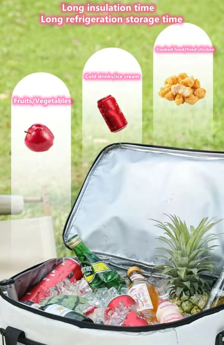 26L Large Capacity Collapsible Cooler Bag Insulated Picnic Lunch Bag Box Cooling Bag for Outdoor Travel Camping BBQ Family Party