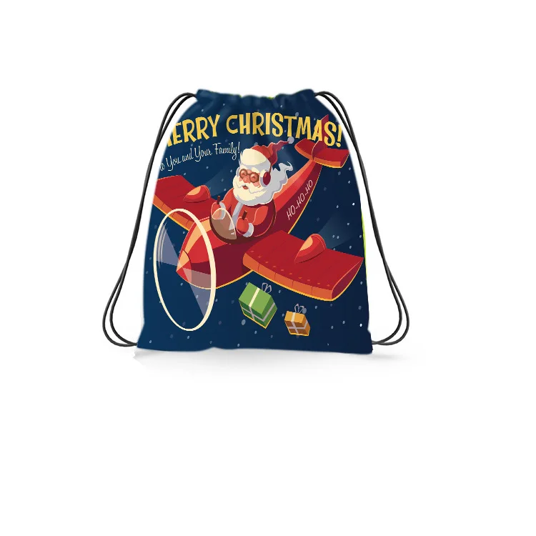 Christmas Kids Candy Bag Santa Claus Decoration Backpack Children's Bundle Pocket Girls Boys Christmas Gift