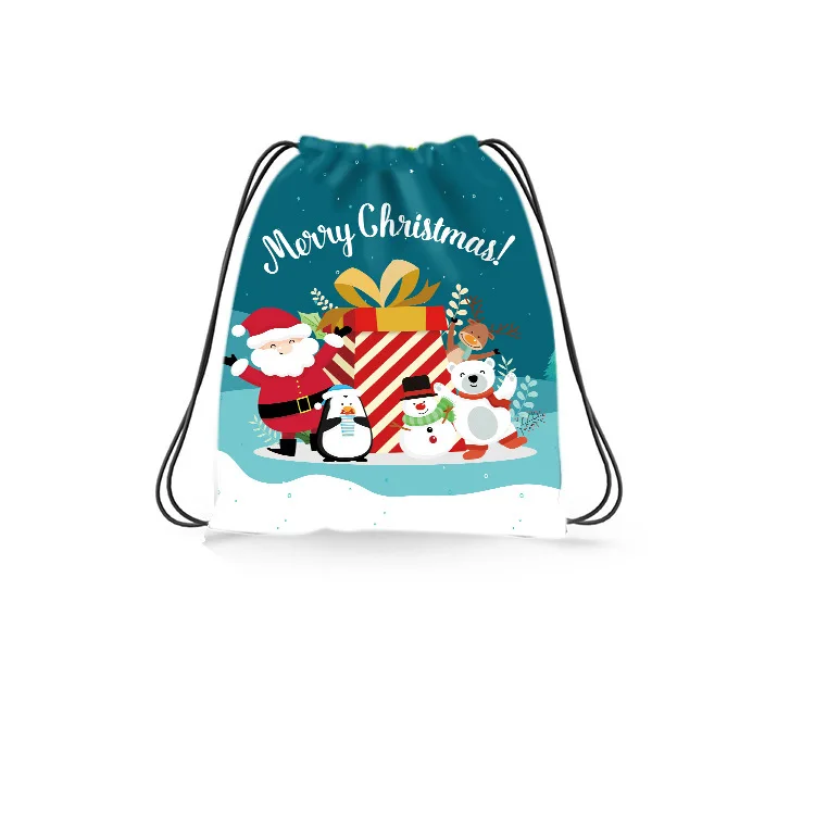 Christmas Kids Candy Bag Santa Claus Decoration Backpack Children's Bundle Pocket Girls Boys Christmas Gift