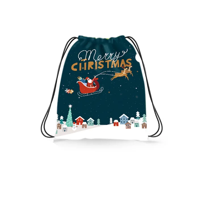 Christmas Kids Candy Bag Santa Claus Decoration Backpack Children's Bundle Pocket Girls Boys Christmas Gift