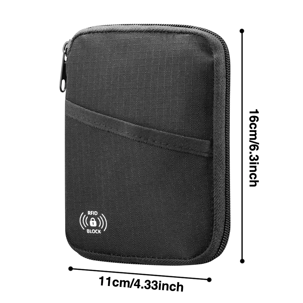 Passport Pouch Travel Wallet with RFID Blocking Premium Document Organizer Case for Men Women Holds Passports, Cards, Tickets