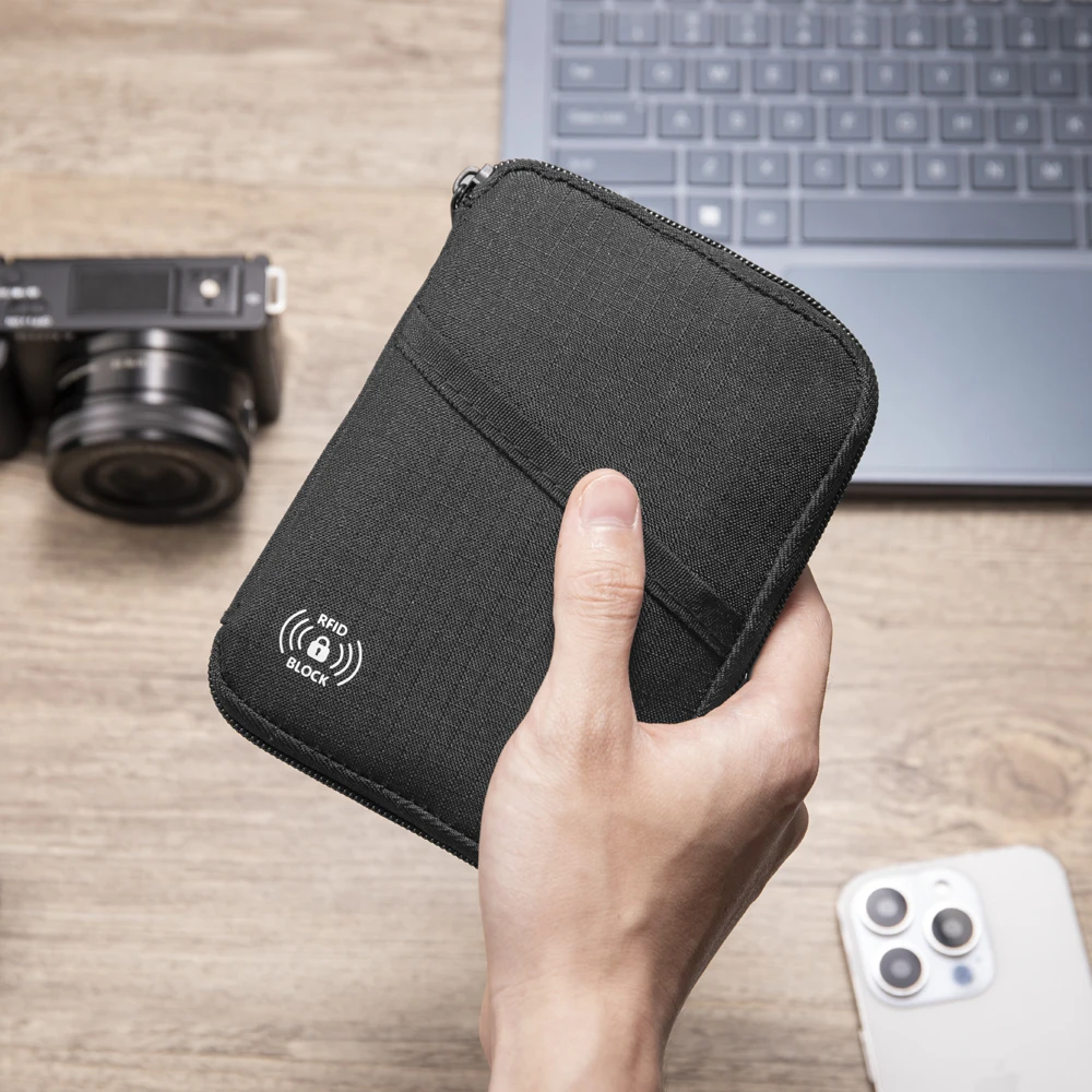 Passport Pouch Travel Wallet with RFID Blocking Premium Document Organizer Case for Men Women Holds Passports, Cards, Tickets