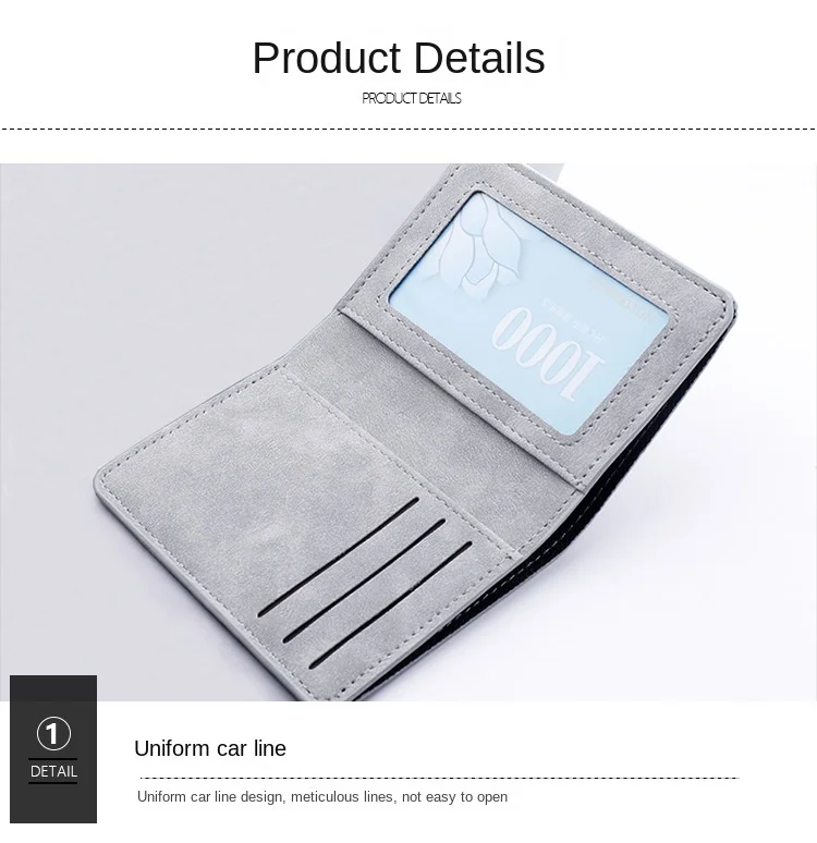Men/Women Fashion Wallet ID/credit Card Holder Wallet for Men Multi-Card BagHolder Two Fold Small Wallet Black/gray Coin Purse