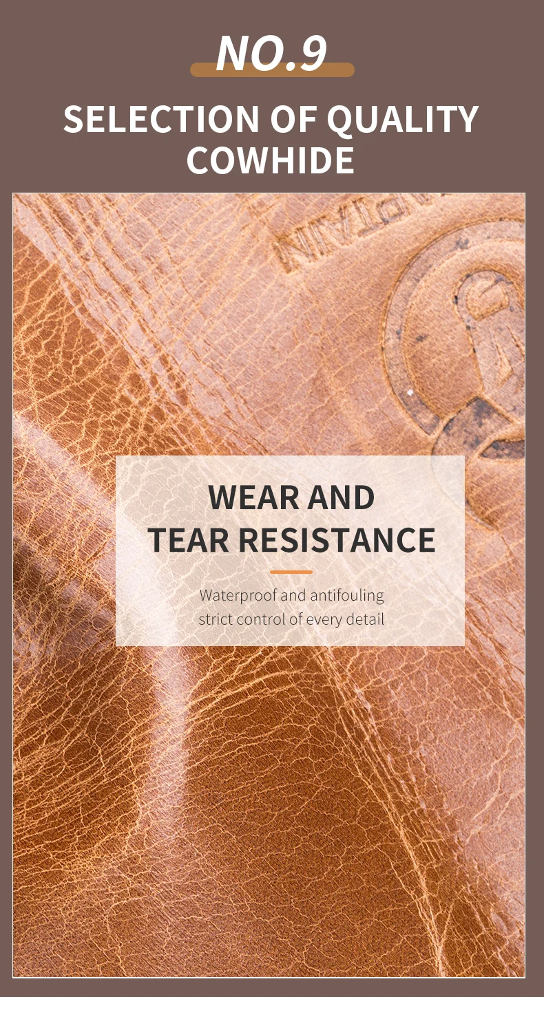 BULLCAPTAIN Men's Genuine Leather Wallet Retro Casual Snap Tri-fold Cash Clip RFID Anti-Theft Card Holder Detachable Coin Holder