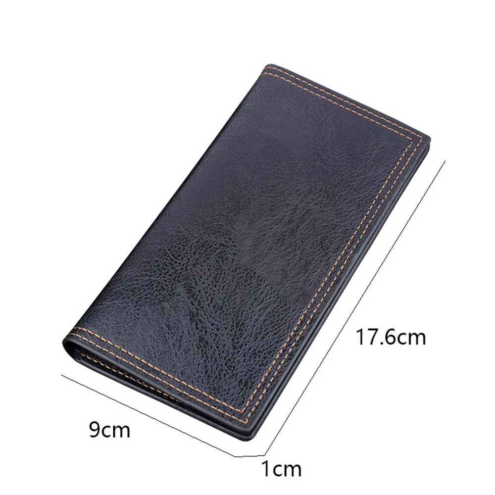Fashion Men Wallets Long Pu Leather Vintage Thin Zipper Purse Man Credit Card Holder Brand High Quality Male Wallet Money Purses