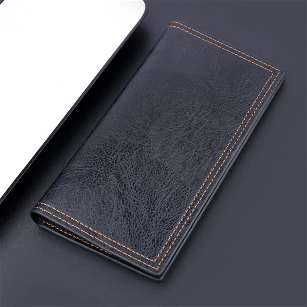 Fashion Men Wallets Long Pu Leather Vintage Thin Zipper Purse Man Credit Card Holder Brand High Quality Male Wallet Money Purses