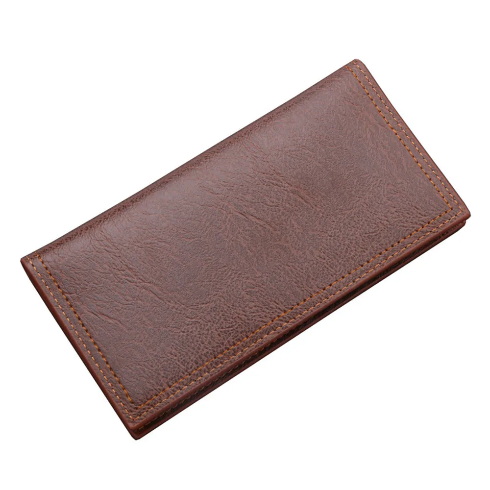 Fashion Men Wallets Long Pu Leather Vintage Thin Zipper Purse Man Credit Card Holder Brand High Quality Male Wallet Money Purses
