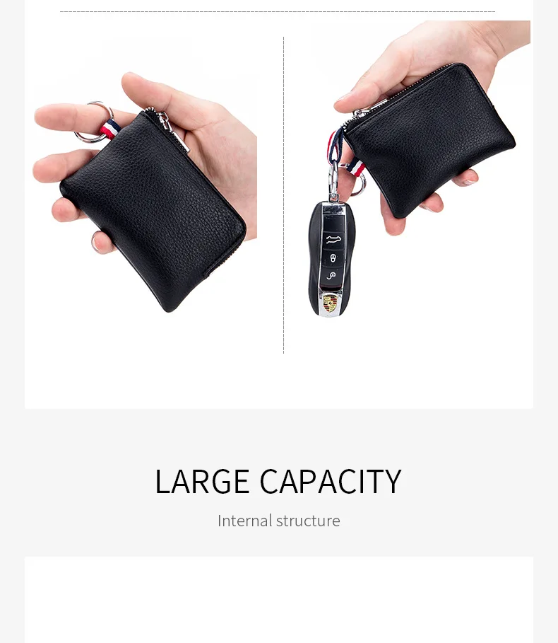 Genuine Leather Mini Coin Purse for Men Cowhide Wallets Small Coin Pocket Card Holder Mini Money Bag Portable Clutch Bags