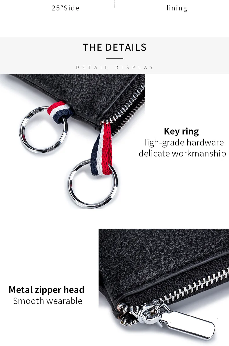 Genuine Leather Mini Coin Purse for Men Cowhide Wallets Small Coin Pocket Card Holder Mini Money Bag Portable Clutch Bags