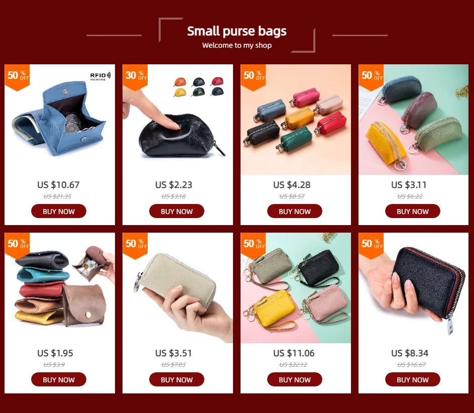 Genuine Leather Mini Coin Purse for Men Cowhide Wallets Small Coin Pocket Card Holder Mini Money Bag Portable Clutch Bags