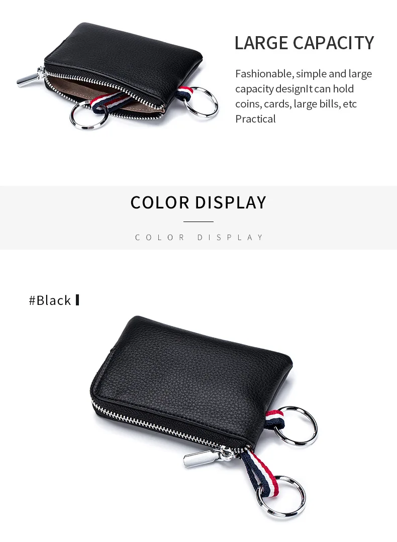Genuine Leather Mini Coin Purse for Men Cowhide Wallets Small Coin Pocket Card Holder Mini Money Bag Portable Clutch Bags