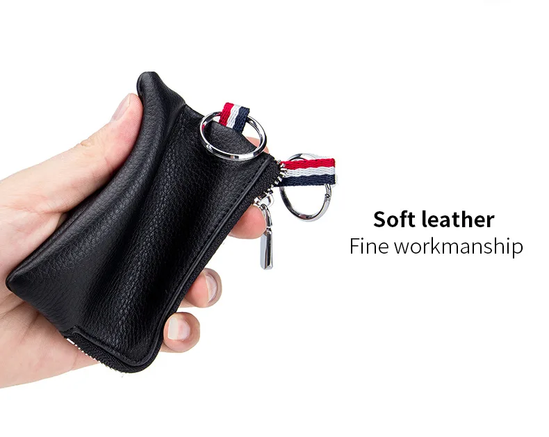 Genuine Leather Mini Coin Purse for Men Cowhide Wallets Small Coin Pocket Card Holder Mini Money Bag Portable Clutch Bags