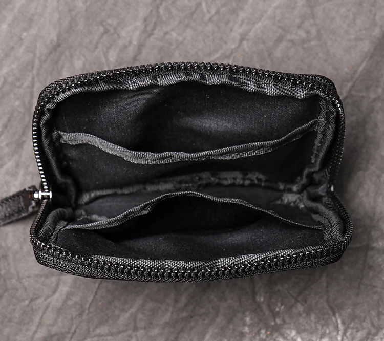 Genuine Leather Suitable for Men Women Pocket Wallets Mini Zipper Small Purses Retro Key Holder Money Bag Coin Change Purse