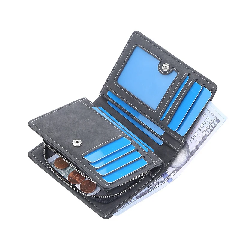 Business Wallets for Men Card Holder Purses PU Leather Short Handbags and Wallet with Zip Coin Pocket Cardholder Business Wallets for Men Card Holder Purses PU Leather Short Handbags and Wallet with Zip Coin Pocket Cardholder