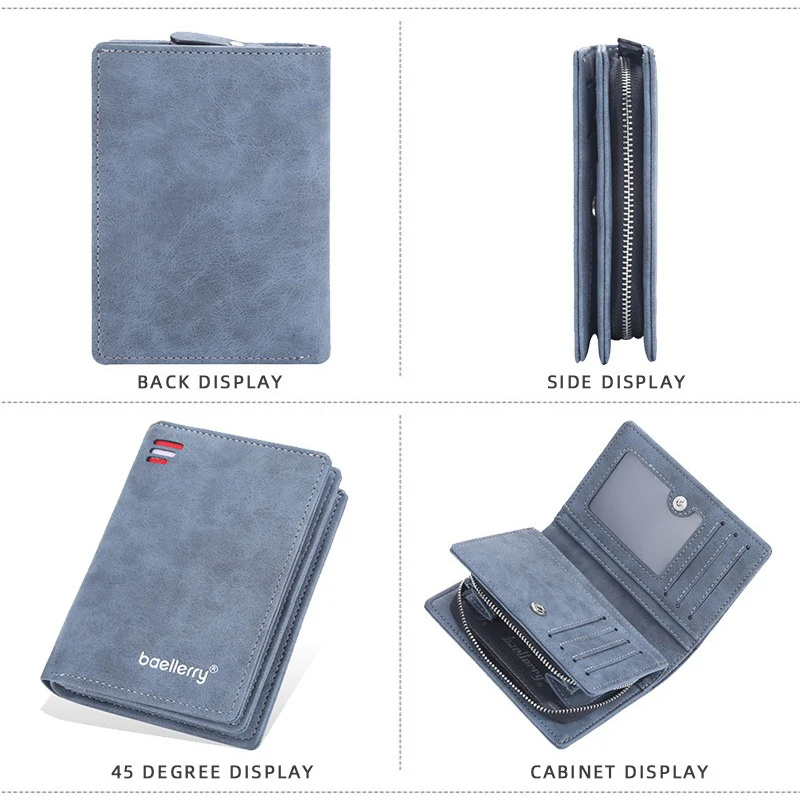 Business Wallets for Men Card Holder Purses PU Leather Short Handbags and Wallet with Zip Coin Pocket Cardholder Business Wallets for Men Card Holder Purses PU Leather Short Handbags and Wallet with Zip Coin Pocket Cardholder