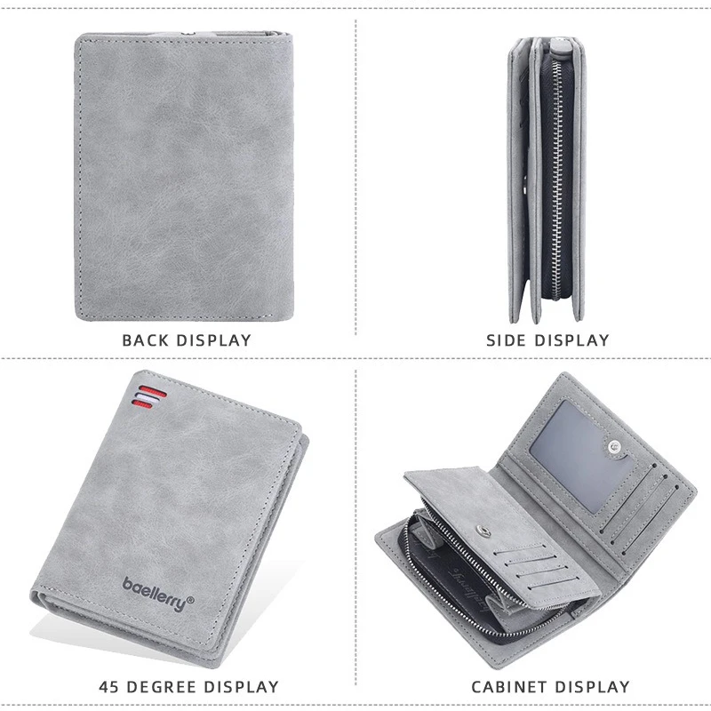 Business Wallets for Men Card Holder Purses PU Leather Short Handbags and Wallet with Zip Coin Pocket Cardholder Business Wallets for Men Card Holder Purses PU Leather Short Handbags and Wallet with Zip Coin Pocket Cardholder