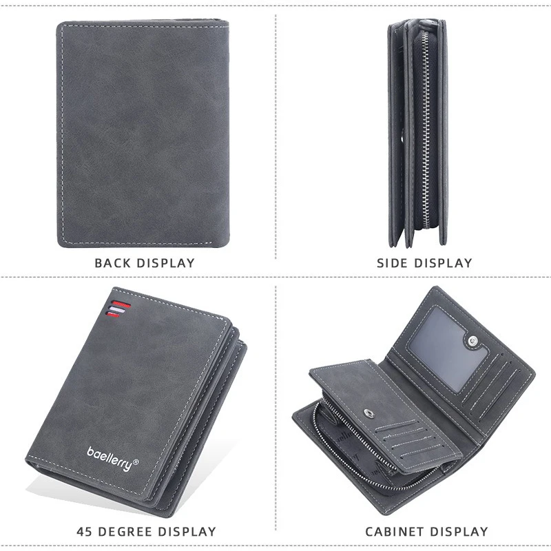 Business Wallets for Men Card Holder Purses PU Leather Short Handbags and Wallet with Zip Coin Pocket Cardholder Business Wallets for Men Card Holder Purses PU Leather Short Handbags and Wallet with Zip Coin Pocket Cardholder