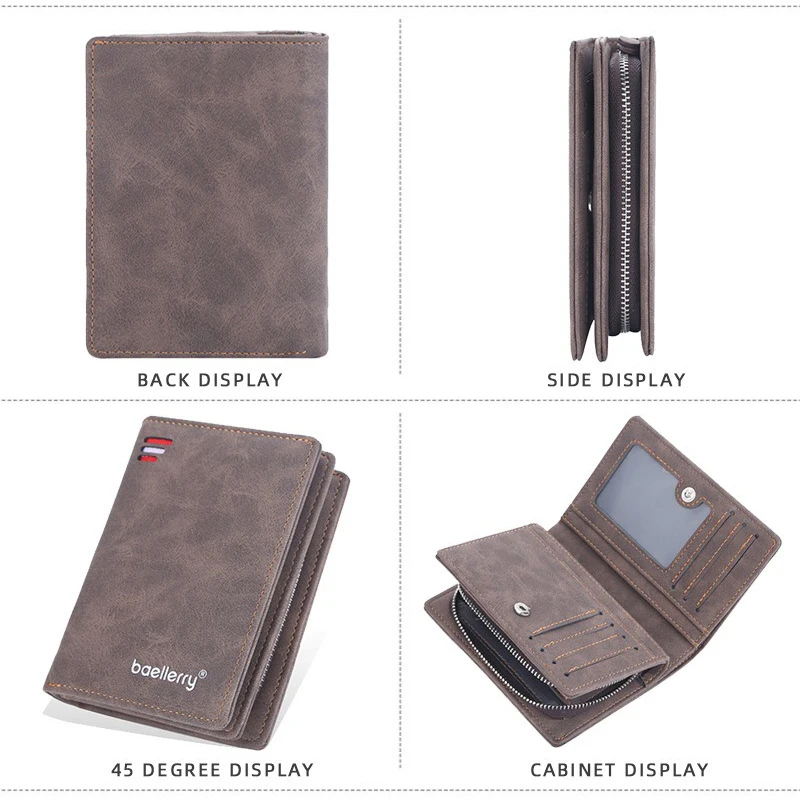 Business Wallets for Men Card Holder Purses PU Leather Short Handbags and Wallet with Zip Coin Pocket Cardholder Business Wallets for Men Card Holder Purses PU Leather Short Handbags and Wallet with Zip Coin Pocket Cardholder