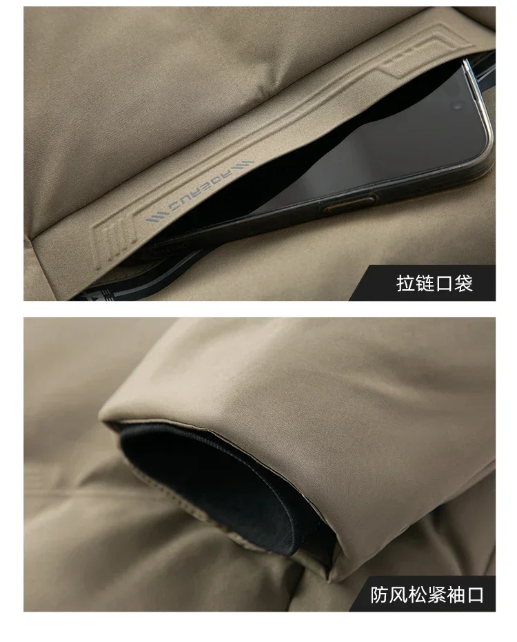 High Quality Hooded Thick Warm Waterproof Parkas Coat Male Hooded Loose Casual Winter Coats Men Business Winter Mens Down Jacket