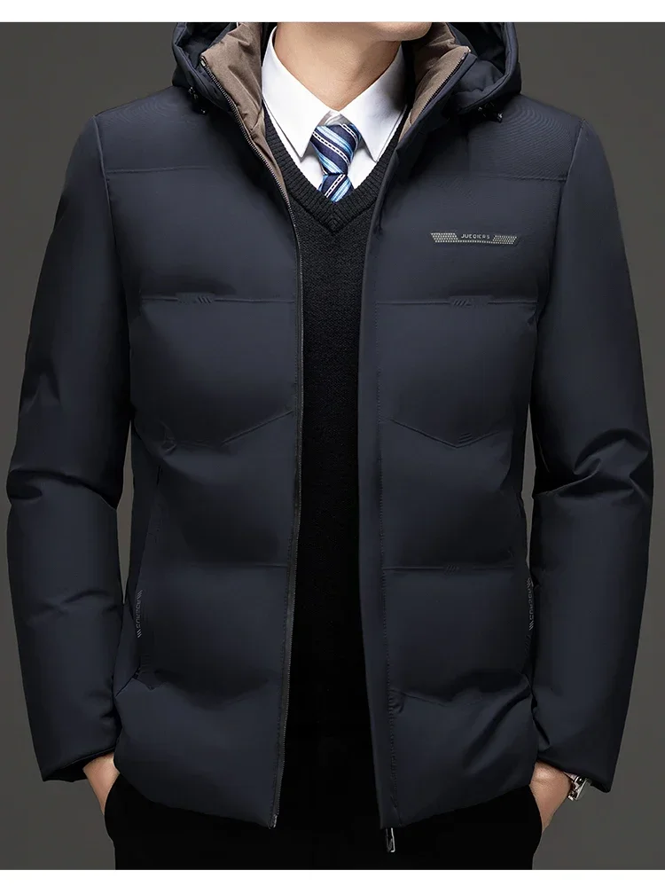 High Quality Hooded Thick Warm Waterproof Parkas Coat Male Hooded Loose Casual Winter Coats Men Business Winter Mens Down Jacket