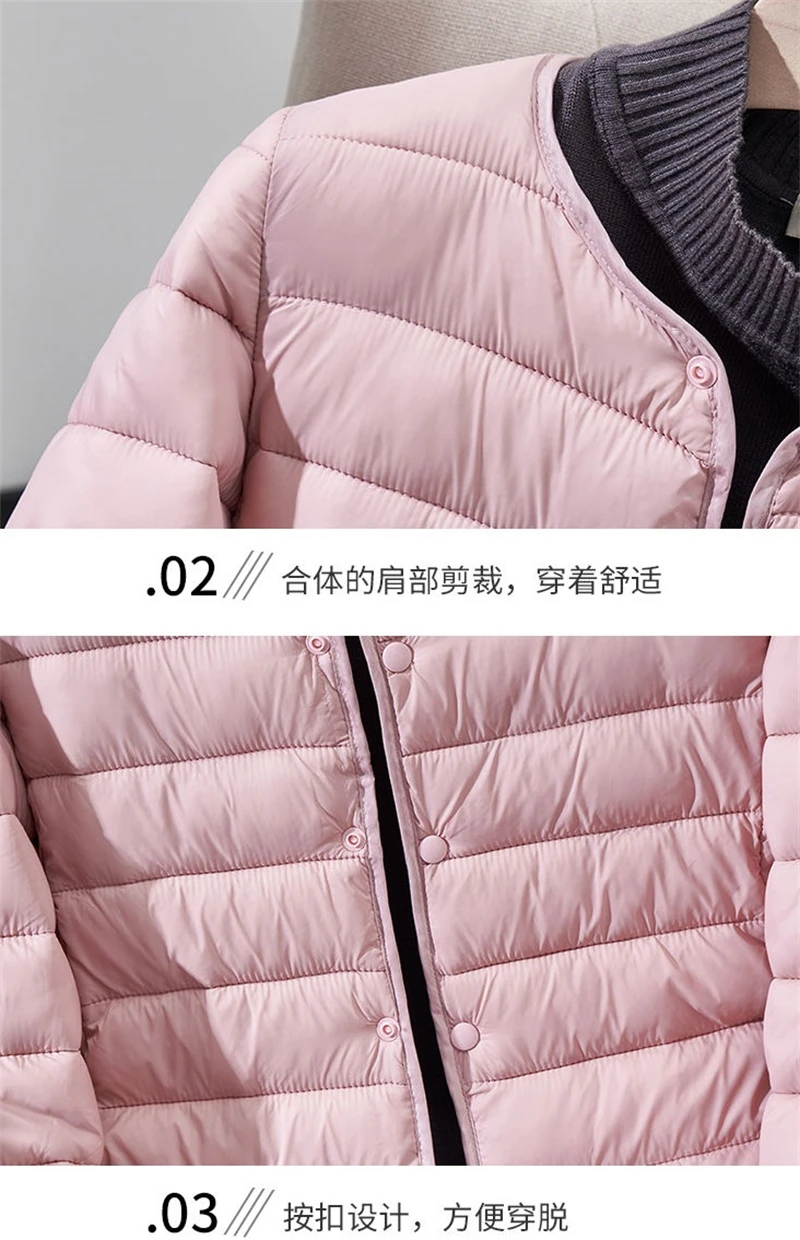 Women's Winter Parka 2025 Hooded Round Neck Down Cotton Jacket Ladies Korean Version Lightweight And Thin Loose Female Outerwear