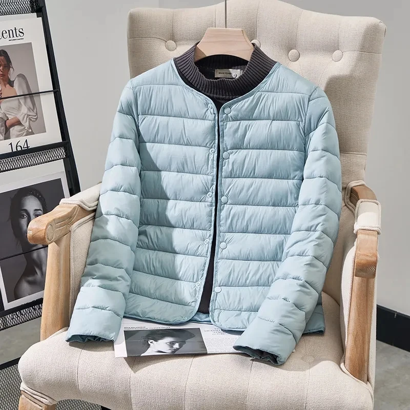 Women's Winter Parka 2025 Hooded Round Neck Down Cotton Jacket Ladies Korean Version Lightweight And Thin Loose Female Outerwear