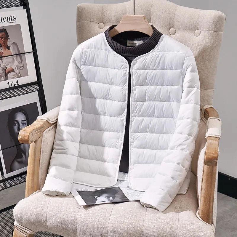 Women's Winter Parka 2025 Hooded Round Neck Down Cotton Jacket Ladies Korean Version Lightweight And Thin Loose Female Outerwear