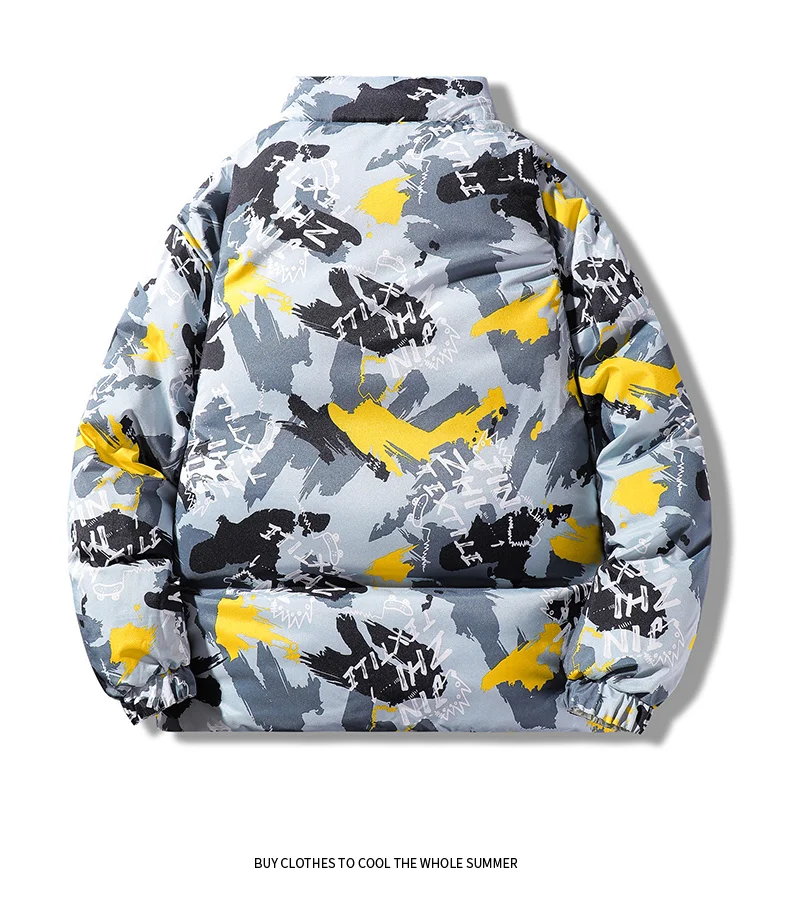 Double-sided Fashion Jackets Men's Winter Casual Camouflage Thickened Warm Parka plus size Windproof Bread Filled Cotton Jacket