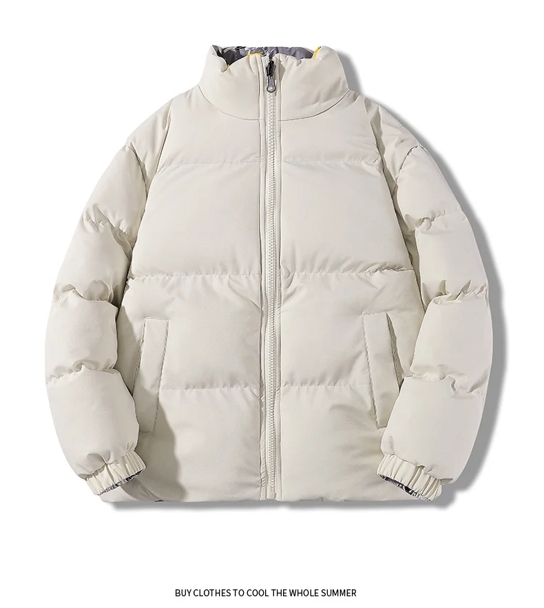 Double-sided Fashion Jackets Men's Winter Casual Camouflage Thickened Warm Parka plus size Windproof Bread Filled Cotton Jacket