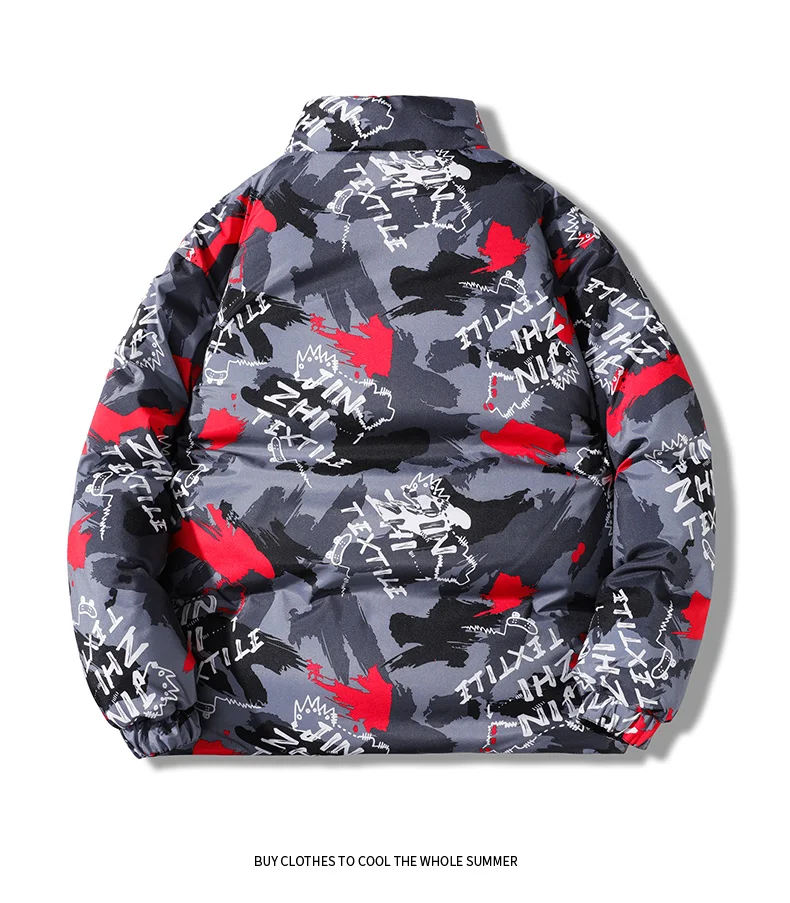 Double-sided Fashion Jackets Men's Winter Casual Camouflage Thickened Warm Parka plus size Windproof Bread Filled Cotton Jacket