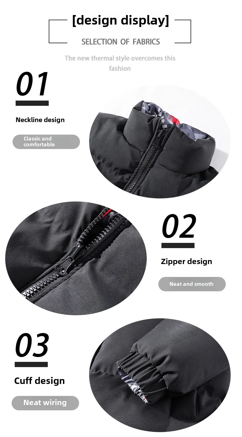 Double-sided Fashion Jackets Men's Winter Casual Camouflage Thickened Warm Parka plus size Windproof Bread Filled Cotton Jacket