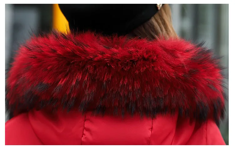 2024 Winter Down Parkas Women Jacket Big Fur Collar Thick Slim Coat Fashion Hooded Cotton Outerwear Long Autumn Female Jacket