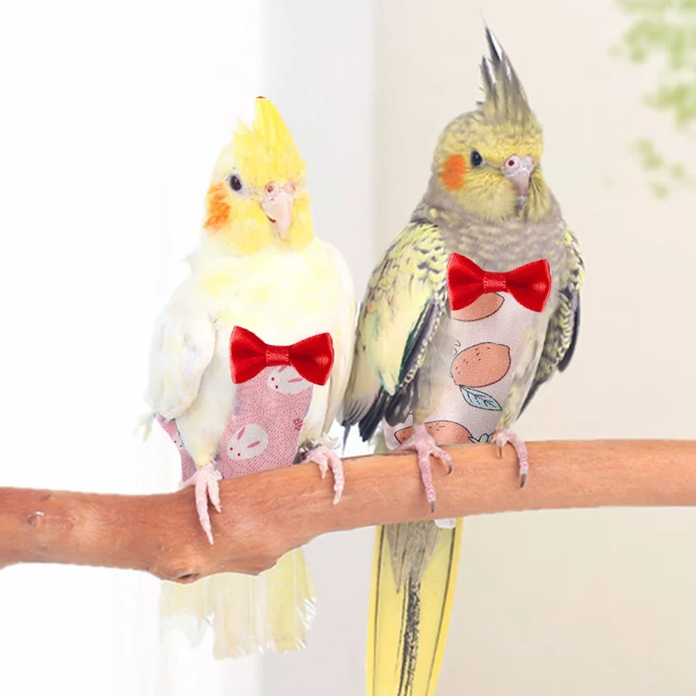 Adorable Bird Outfit Parrot Diaper Washable Birds Flight Suit Cute Colorful Fruit Multi-size Clothing for Universal birds