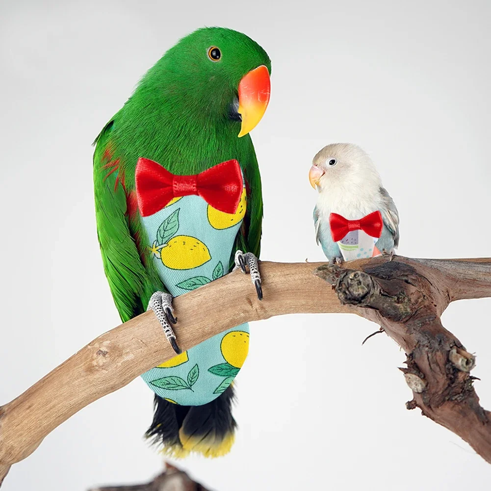 Adorable Bird Outfit Parrot Diaper Washable Birds Flight Suit Cute Colorful Fruit Multi-size Clothing for Universal birds