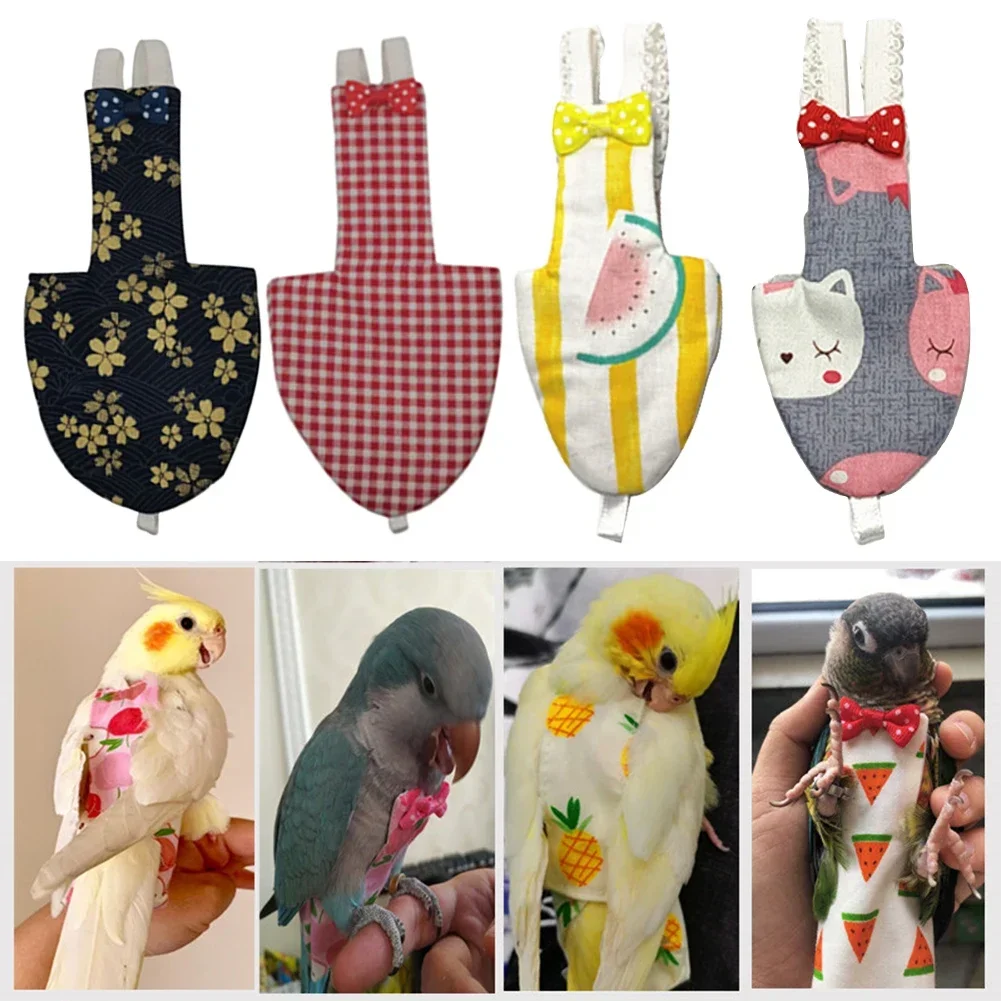 Pet Bird Clothing Japanese Style Parrot Outdoor Diaper Pigeon Myna Flying Suit Washable Pet Bird Nappy Bird Grooming Accessories