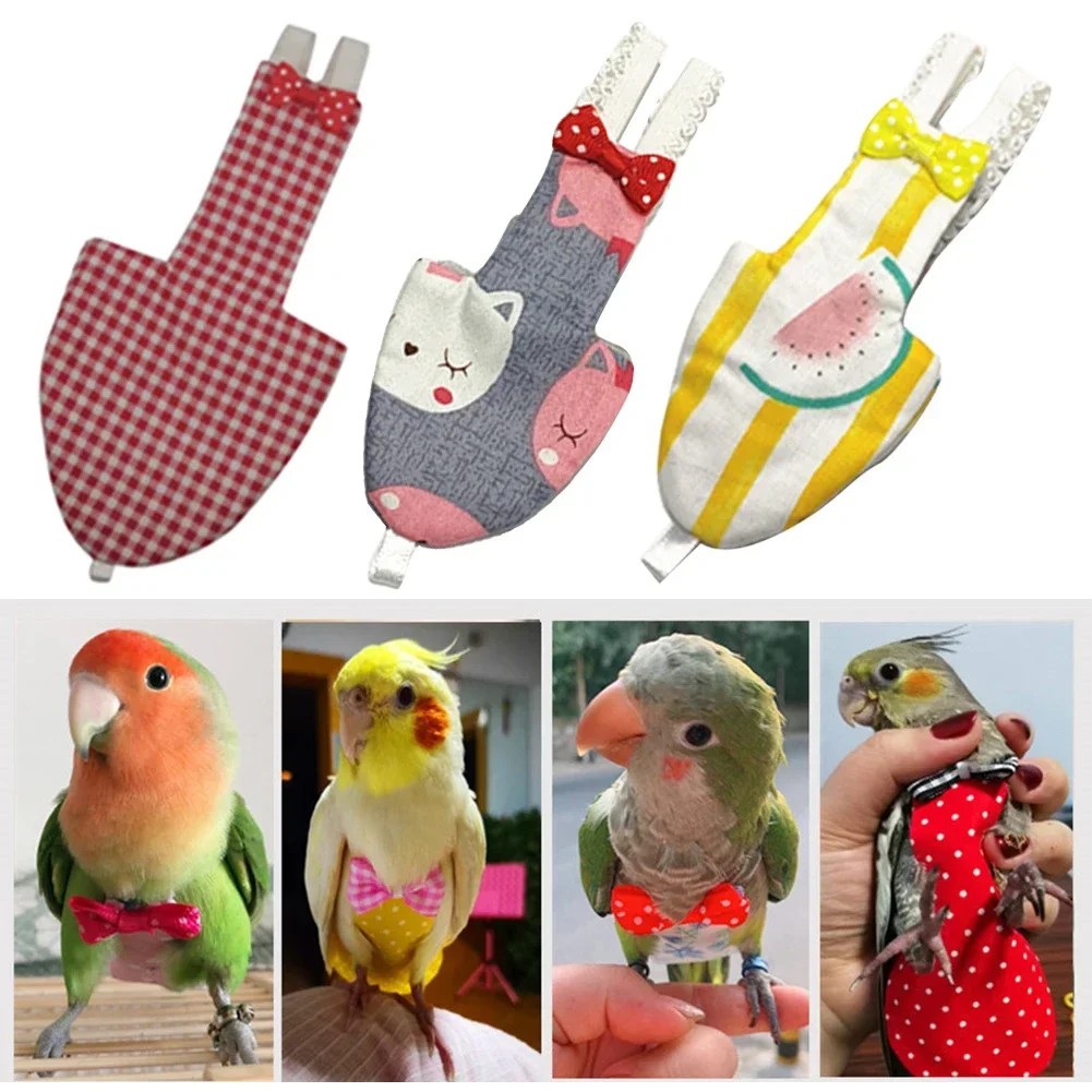 Pet Bird Clothing Japanese Style Parrot Outdoor Diaper Pigeon Myna Flying Suit Washable Pet Bird Nappy Bird Grooming Accessories
